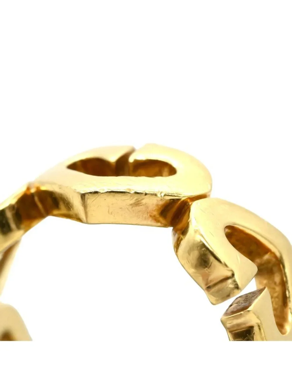 Cartier Ring C Heart Diamond Yellow Gold 49 18k Pave
